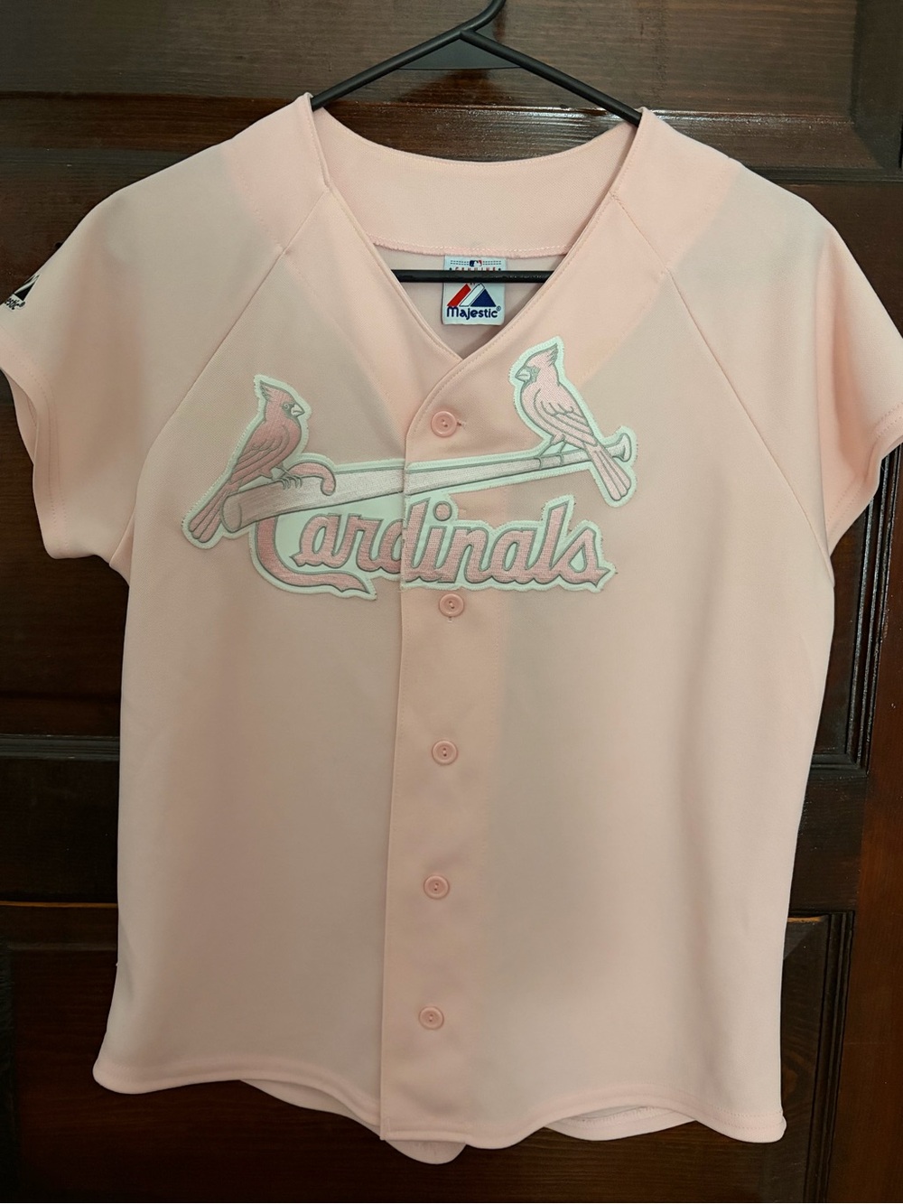 Majestic Pink St. Louis Cardinals Button-Up Kids Jersey